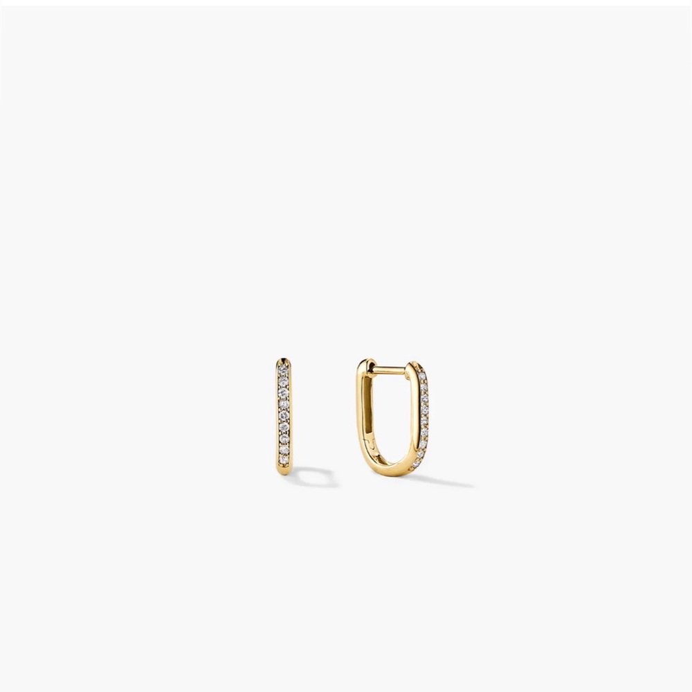 Mejuri PAVÉ DIAMOND HUGGIE U HOOPS
